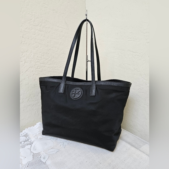 TORY BURCH Nylon Large Black Tote Bag AUTHENTIC - Picture 4 of 13